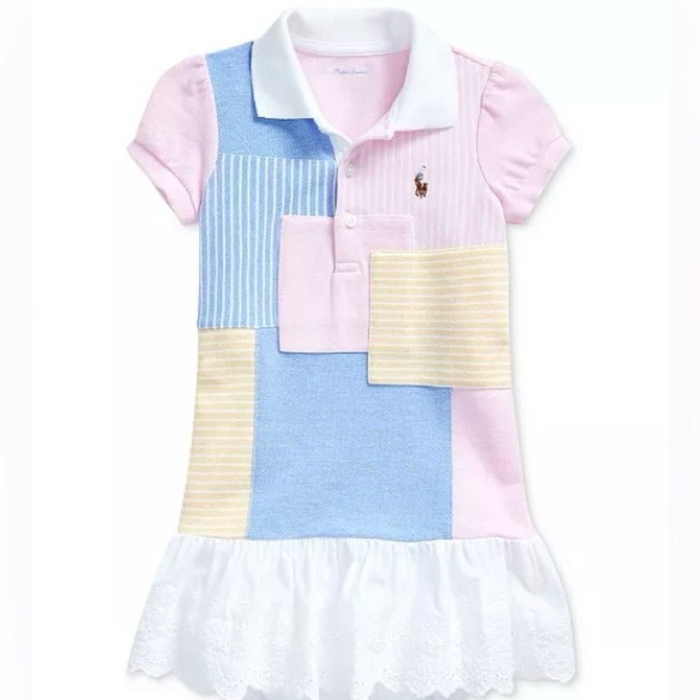 Ralph Lauren Baby Girls Short Sleeve Dropped Waist Collared Dress. 6 Months.
